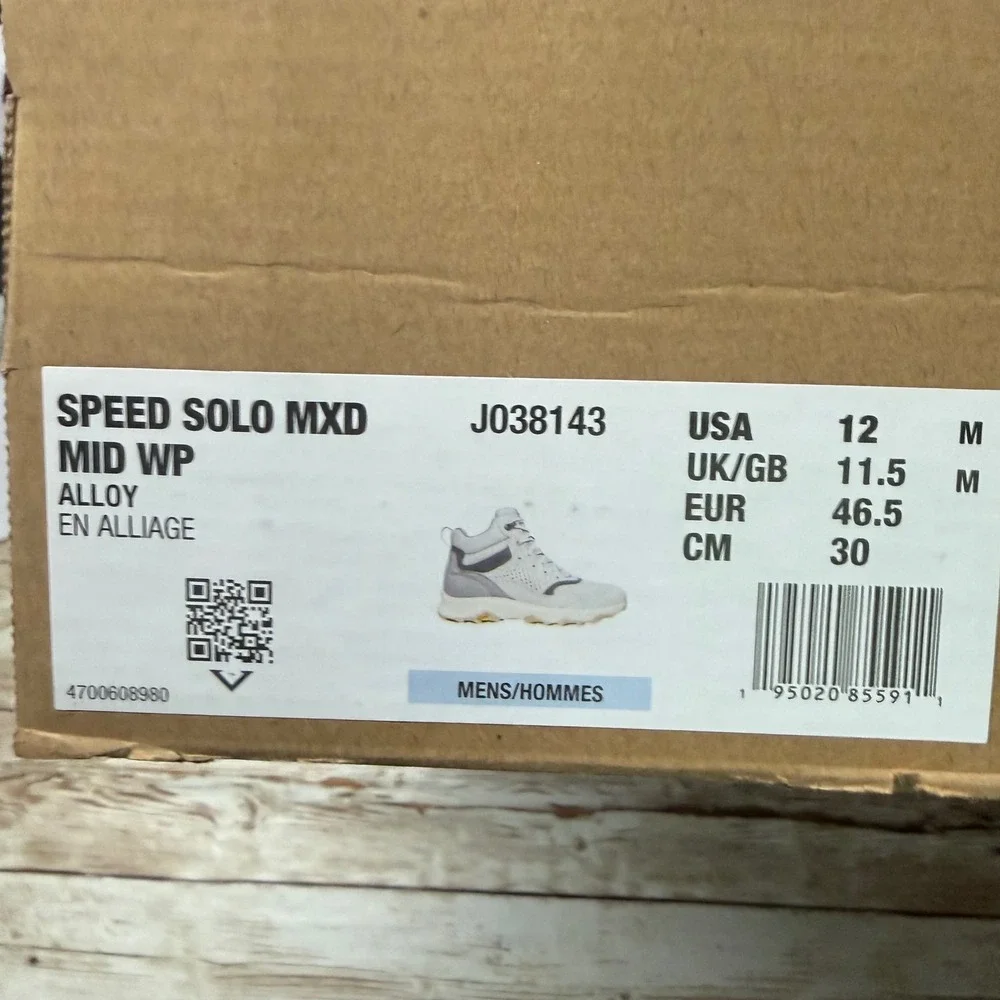 Merrell Speed Solo MXD Mid WP Mens 12 Alloy Grey Waterproof Hiking Boots J038143